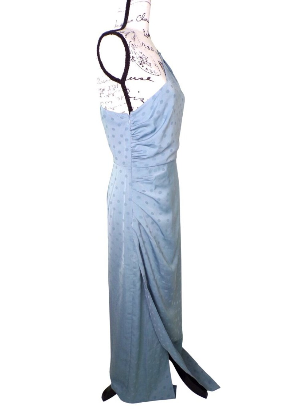 🆕FAVORITE DAUGHTER The Singles Table One Shoulder Gown Dress Polka Dot Blue 2 - Picture 13 of 16